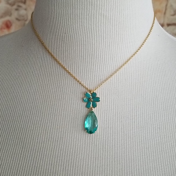 New kate spade Blue Stone Flower Pendant